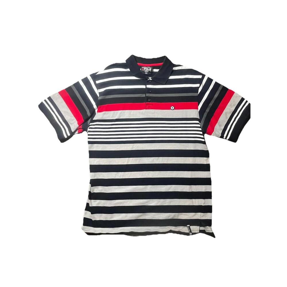 South Pole Men’s Large‎ Striped Polo Shirt Y2K Early 2000s Style